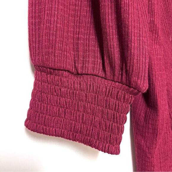 Torrid Babydoll Knit VNeck Button Front Lace Inset Peasant Top Red Plus SZ 3X - Picture 8 of 14